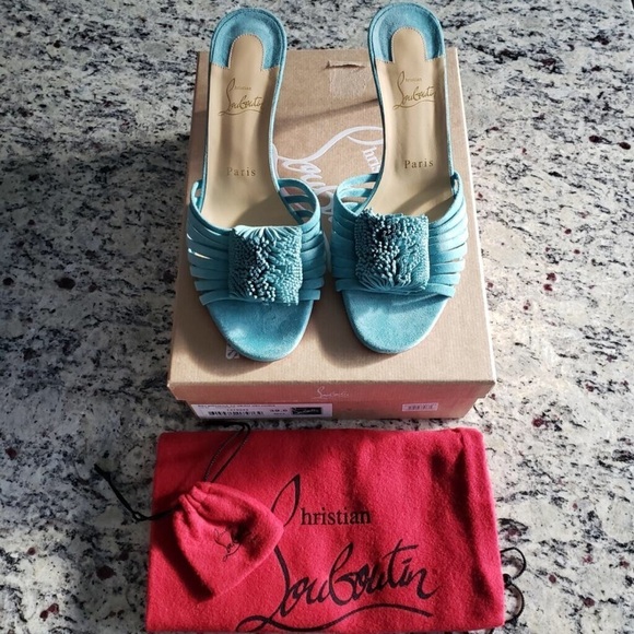 NEW Christian Louboutin Belbrossa Suede Mule Size 39.5 - Picture 2 of 12
